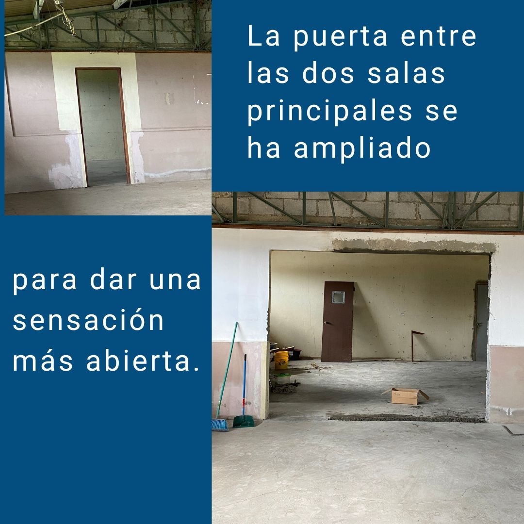 Puerta ensanchada entre las salas